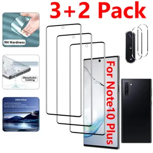 3-piece set for Samsung Galaxy Note 10 Plus (6.8 inches) Galaxy Note 10+screen protector -2-piece set camera lens protector - advanced tempered glass screen protector easy to install and fingerprint unlock
