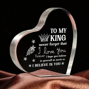 Romantic Heart Acrylic Heart Plaque, Personalized Plaque, Gift for Husband, Wife, Boyfriend, Girlfriend, Perfect for Anniversary, Birthday, Valentine's Day, Wedding