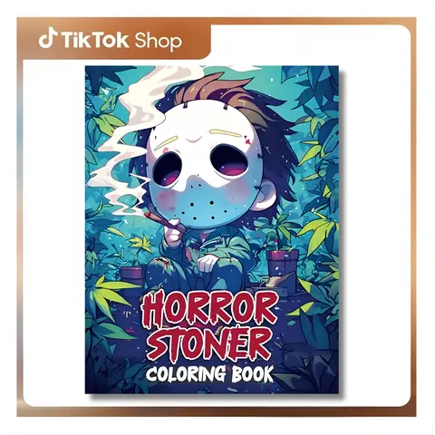 Horror Stoner Coloring Book: 50 Coloring Pages Spooky and Cute Chibi Horror Trippy For Relaxation and Stress Relief little spooky stress-free coloring whimsical drawing