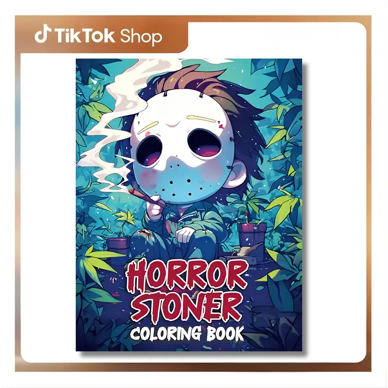 Horror Stoner Coloring Book: 50 Coloring Pages Spooky and Cute Chibi Horror Trippy For Relaxation and Stress Relief little spooky stress-free coloring whimsical drawing