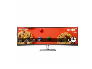 Philips 49B2U5900C 49" Dual QHD Curved Monitor, 5120 x 1440, 32:9 SuperWide, USB-C 100W Power Delivery, Smart KVM, Gigabit Ethernet, DisplayHDR 400, Adaptive Sync, HDMI, DisplayPort, Textured Silver