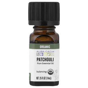 Aura Cacia Pure Essential Oil, Organic Patchouli, 0.25 fl oz (7.4 ml)