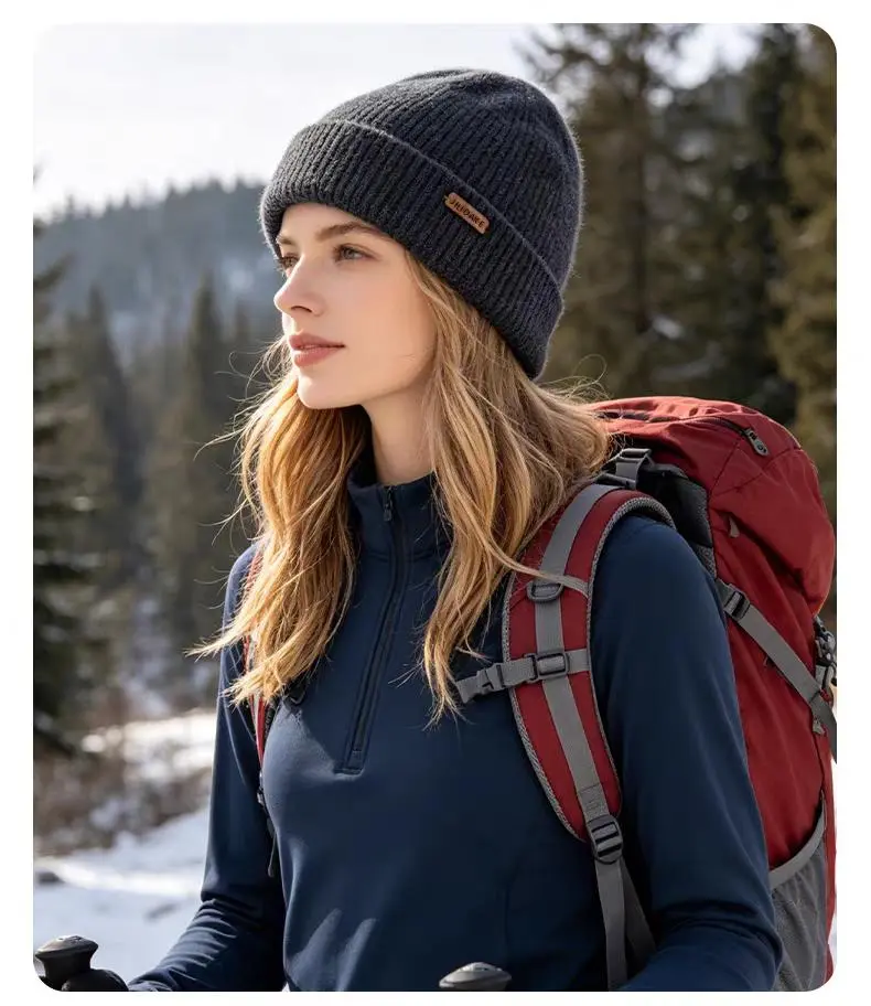 JILIDAKE Warm Knit Beanie for Outdoor Adventures - Perfect for Hiking & Camping - Comfortable & Cozy Winter Headwear