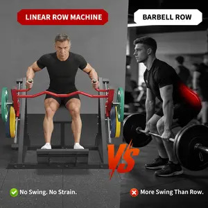 500 lbs Capacity Plate-Loaded Linear Row Machine for Home Gym, Chest Supported Linear Row Machine with Multi-Grip Handle, Adjustable Chest Support, Linear Bearings, Compact Smith-Style Row Trainer, Compatible with Bumper Plates