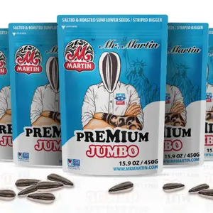 Mr. Martin Freshly Roasted Salted Premium Jumbo Stripped In-Shell Sunflower Seeds - Pack of 2
