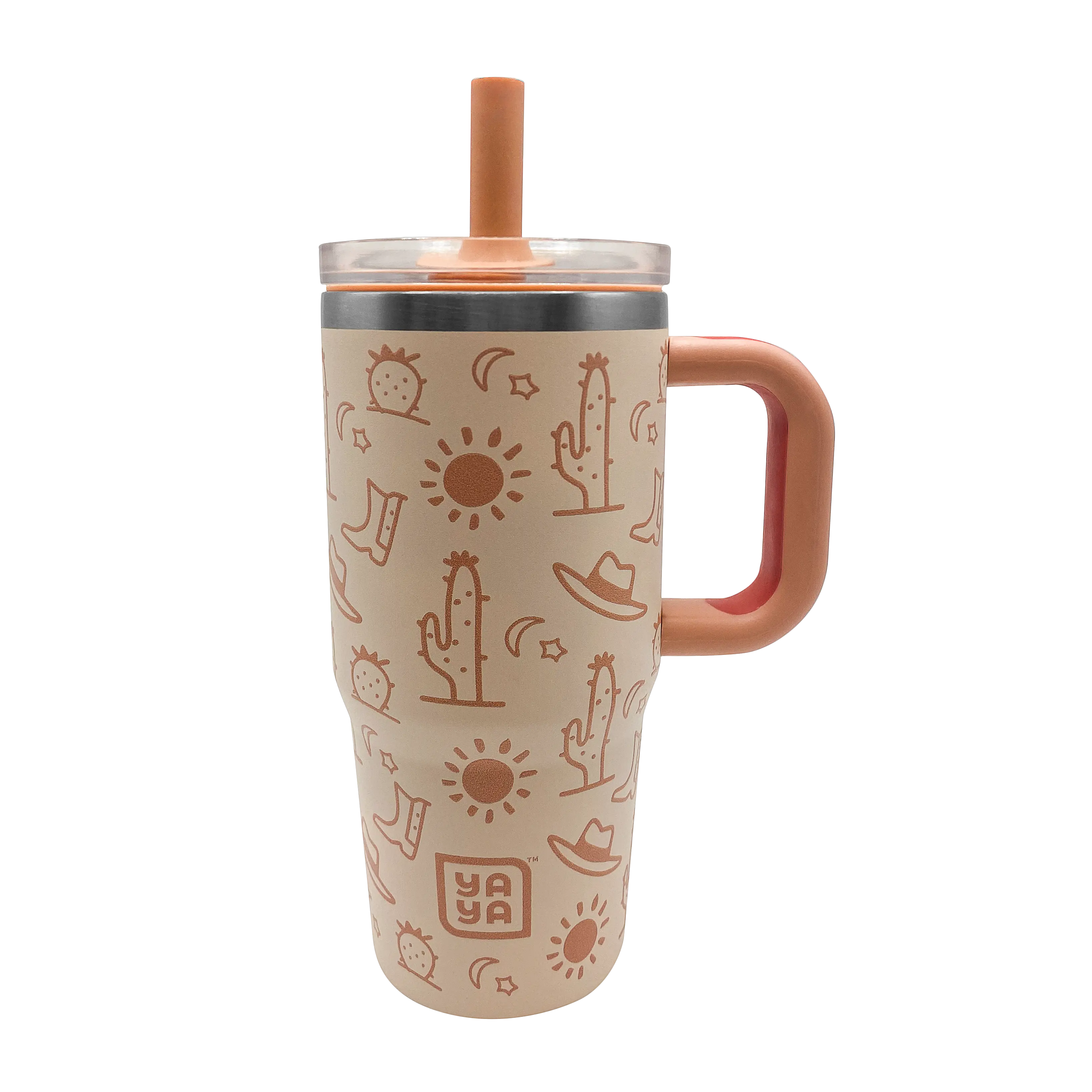 YAYA My First Travel Tumbler for Toddlers, Assorted Patterns, 12oz - Portable, Stainless Steel Tumbler with Silicone Straw, Leak-Proof Lid, Insulated for Cold Drinks
