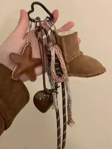 Trendy Rope Baseball Keychain, Colorful Lace Border Love Pendant, Creative Keyring for Girls, Bag & Backpack Decoration Gift
