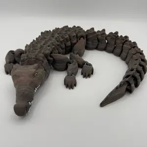 Alligator 3D Printed Model - Fully Articulated Design with Detailed Features articulate animal articulated joint super cute novelty toy print item