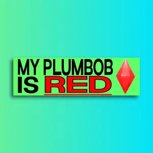 My Plumbob Is Red Bumper Sticker OR Magnet | Funny Sticker | Cute Gen Z Sims Sticker  | 8.5" x 2.5" Premium Weather-proof Vinyl