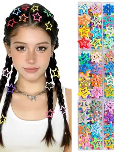 20 Pcs Minimalist Plain Star Hair Clips, Hair Clip Set, Elegant Side Bang Holders, All-Season Hair Accessories, Frontal Bb Clips, Back-Of-Head Fringe Clamps, Hair Clips For Styling