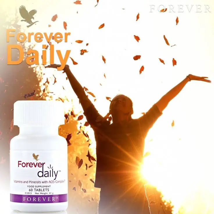 Forever Daily Natural GMO-Free Multivitamin Supplement - 55 Aloe-Coated Tablets, Balanced Blend for Immunity Boost & Optimal Nutrient Absorption of Daily Recommended Values