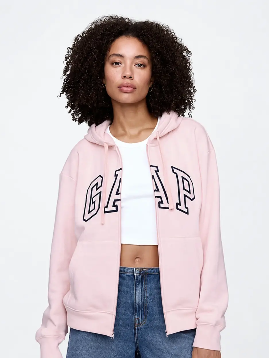 GAP Light Pink Rosie Zip-Up Fleece Hoodie, New All Over Printed, Gift For Men & Women,