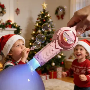 Magic Smoke Bubble Wand with LED Light and Music, Perfect for Summer Outdoor Fun, Ideal Gift for Holidays and Birthdays