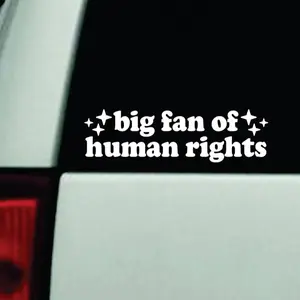 Big Fan of Human Rights Car Decal Truck Bumper Sticker Window Windshield Vinyl America USA F Ice