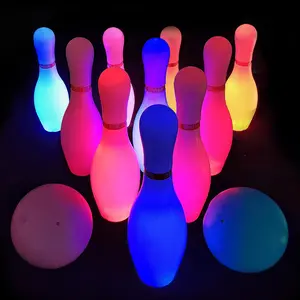 Light up Bowling Ball Toys Set,Bowling Pins   with 10 Pins & 2 Balls Fun   for   Indoor & Outdoor Boys Girls   6
