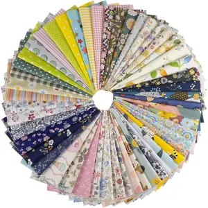 50pcs 10 x 10 inches Floral Precut Squares 100% Cotton Bundles for DIY Quilting Sewing Patchwork Crafts (Bright)