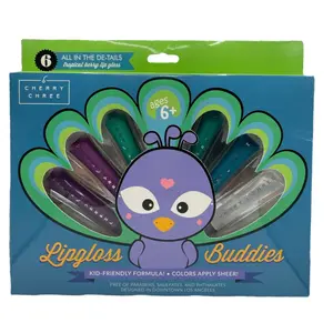 Kid-Friendly Lipgloss Buddies - Pack of 6 for Ages 6+ - Cosmetic, Makeup Lipstick Berry Glossy Color