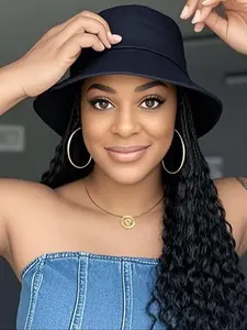 Fashion Long Wavy Wigs with Bucket Hat, Gorgeous Fluffy Wigs for Women, Synthetic Full Machine Wigs for Party, Daily Use