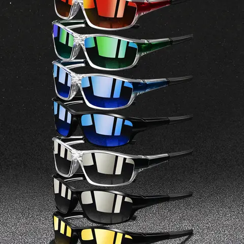 7pcs latest model transparent frame spliced sports glasses, Sporty Eyewear, unisex, multiple color options, nose pads adopt rubber material, comfortable fit design, suitable for driving and outdoor activities, ideal summer vacation accessories