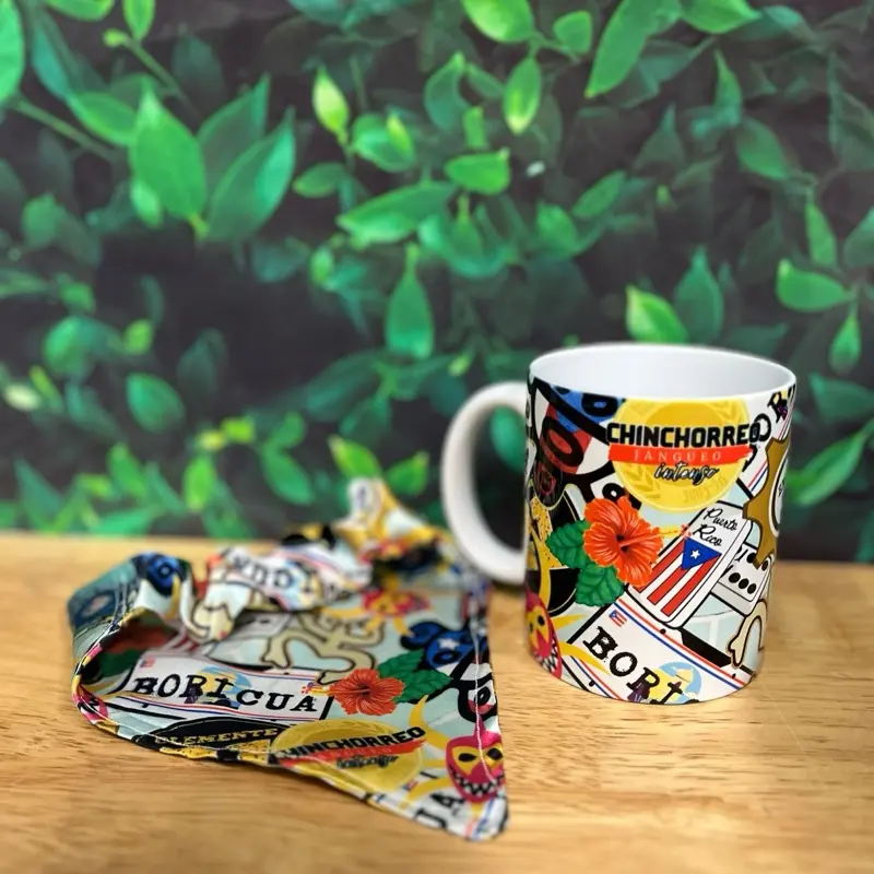 BORICUA Vaso y Bandana Combination Personalization with Your Style - Versatile Wear for Everyday Use