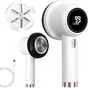 Rechargeable Fabric Shaver – 6-Blade Lint Remover with 3 Speeds & LED Display for Clothes