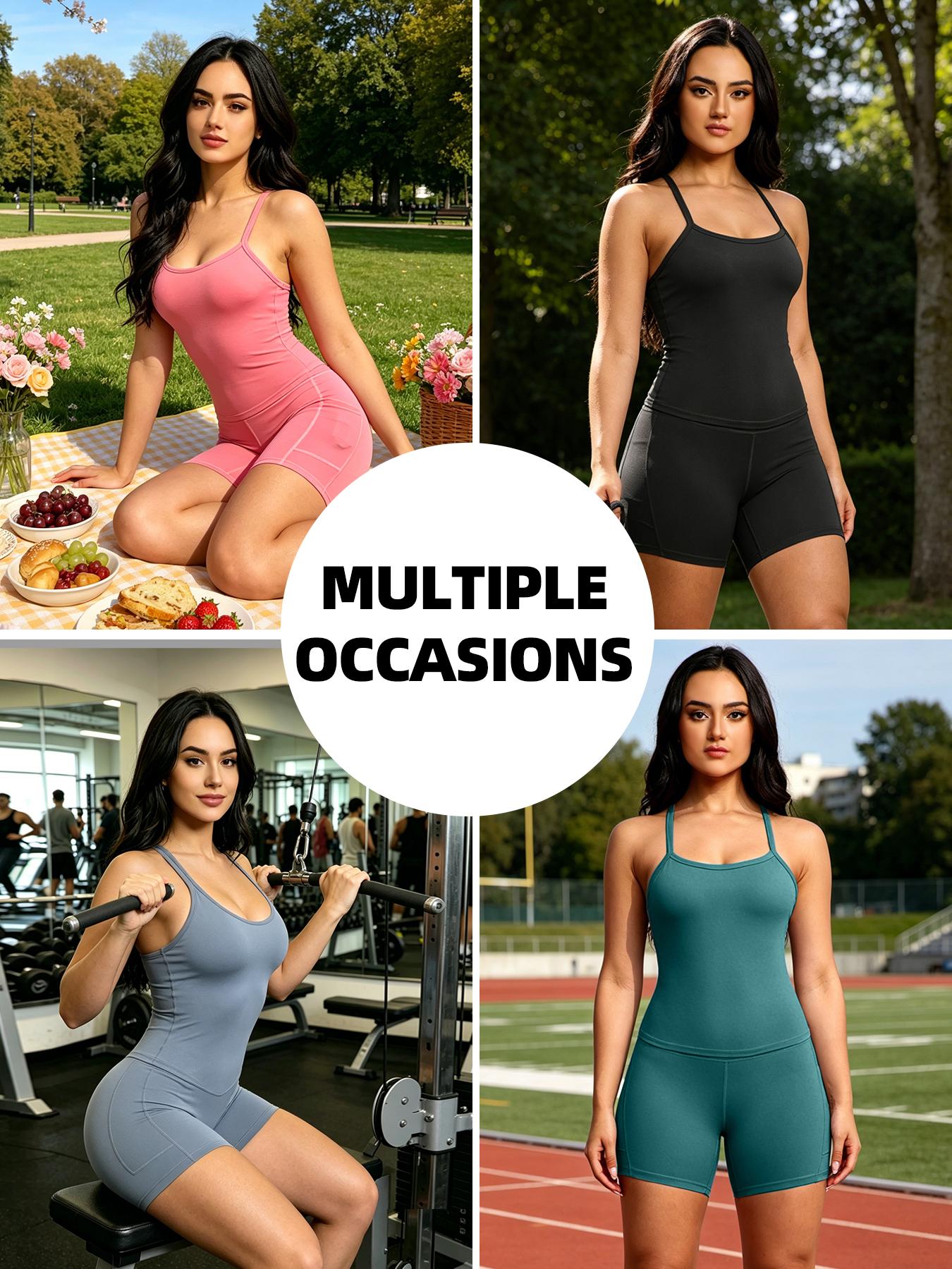 3-Pack Women’s Double-Layer U-Neck Spaghetti Strap Tank Tops Thin Straps, Crossback Design, Soft Fabric — Suitable for Sports and Casual Everyday Wear in Summer