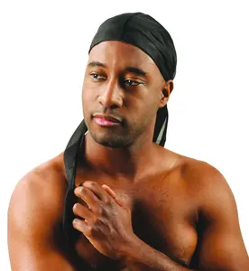 Titan Durag for 360 Waves – Seamless Ultra Stretch Design with Extra Long Tail (Black) – Universal Fit