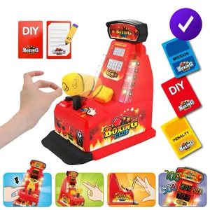 Mini Card Game Machine Finger Boxing, Parent-Child Interactive Competition, Family Desktop Game, Party Game for Ages 5+, Requires Batteries