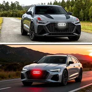 Audi Compatible Illuminated Front & Rear Emblems, 249/273/285mm Large Metal Hollow Out, Scratch-Resistant, Car Accessories, Car Decals