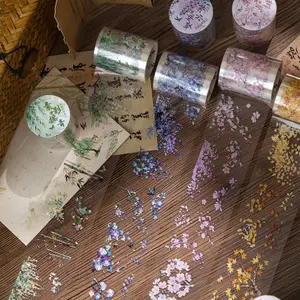 200cm/roll Elegant Branch Series Ice Crystal Pet Die-Cut Tape, Adhesive Stickers, Diy Decal Film, Perfect for DIY Notebook, Phone Case, Mug, Tablet, Frame, Calendar