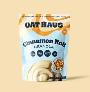 Oat Haus Cinnamon Roll Granola - Gluten-Free, Nut-Free, Sweet & Warm Breakfast with Cinnamon Swirls & Crunchy Clusters