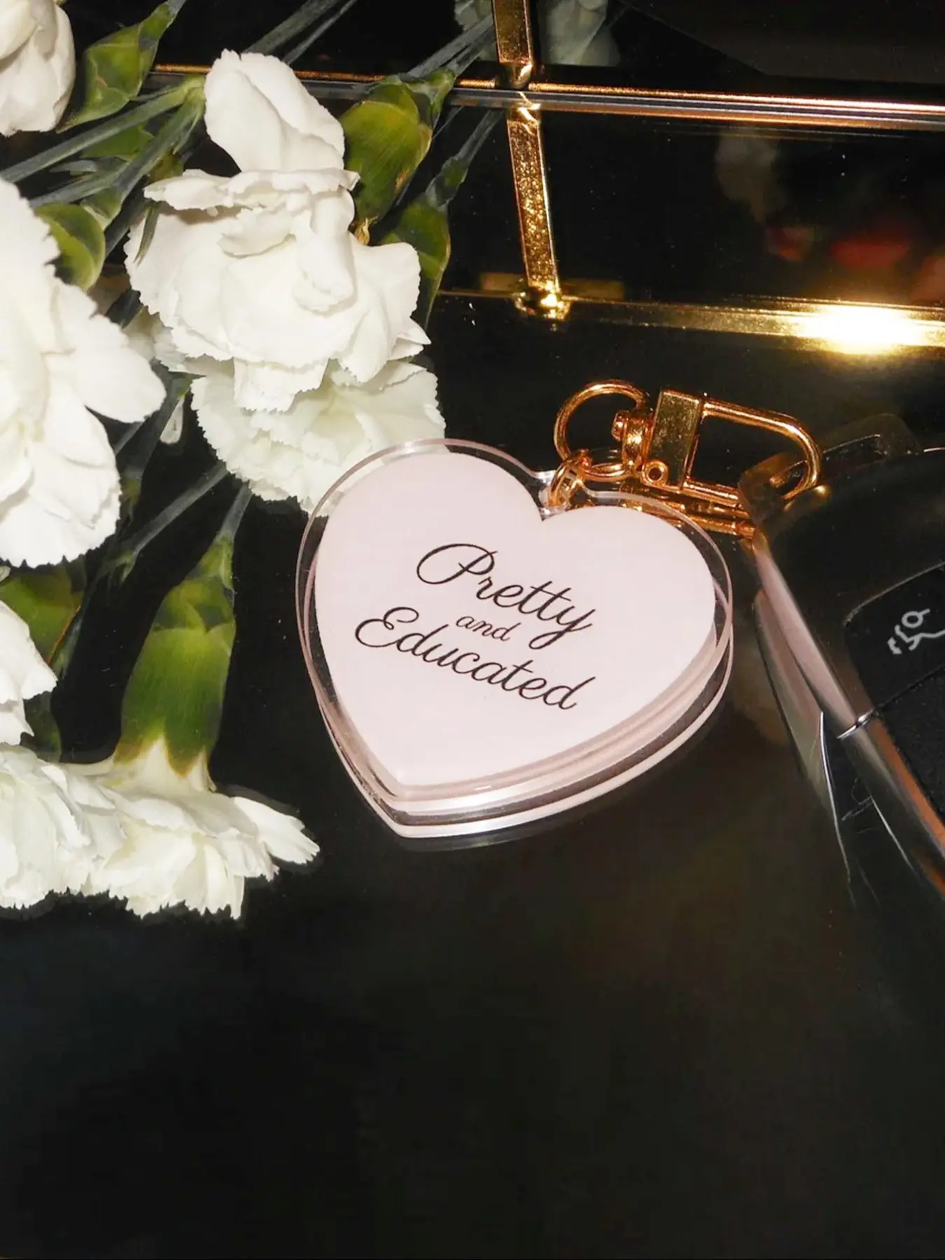 1pc Women's Pink Keychain, Red Heart Keychain, Pretty and Educated Pink Keychain,You Should Talk to A Therapist Keychain, Mental Health Awareness - Pink Aesthetic, Pink Gifts, Stylish Keychain, Heart Design Keychain, Acrylic Keychain