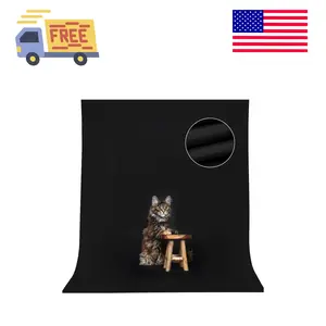 5x7ft Black Backdrop Background for Photography, High Density Polyester Fabric Black Photo Backdrop Curtain