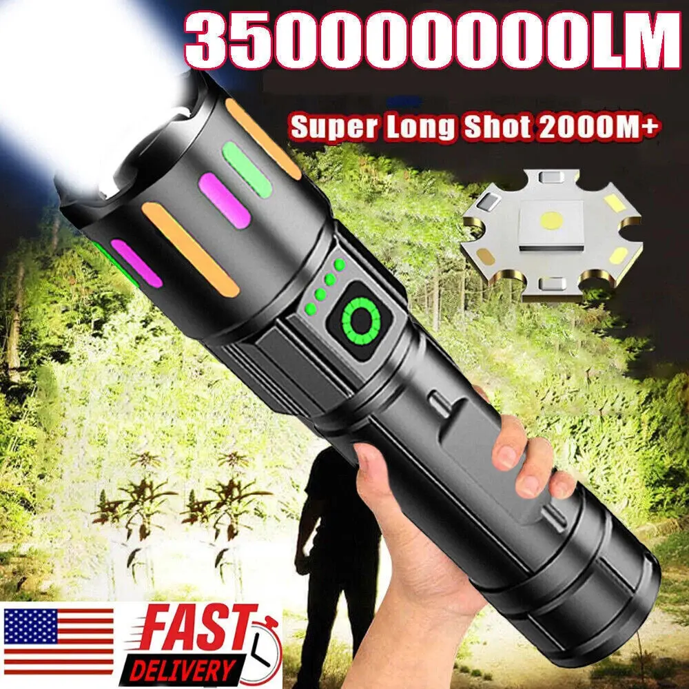 350000000 Lumen Super Bright LED Tactical Flashlight Rechargeable LED Work Light 350000000 Lumen Super Bright LED Tactical Flashlight Rechargeable LED Work Light