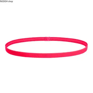 Hot Pink Elastic Headband - Trendy Thin Stretchy Non-Slip Sports Headband with Soft Comfort Fit, Lightweight Breathable Sweat-Wicking Design for Women Men, Perfect for Yoga Running Gym Workout Daily Hair Styling & Everyday Active Looks