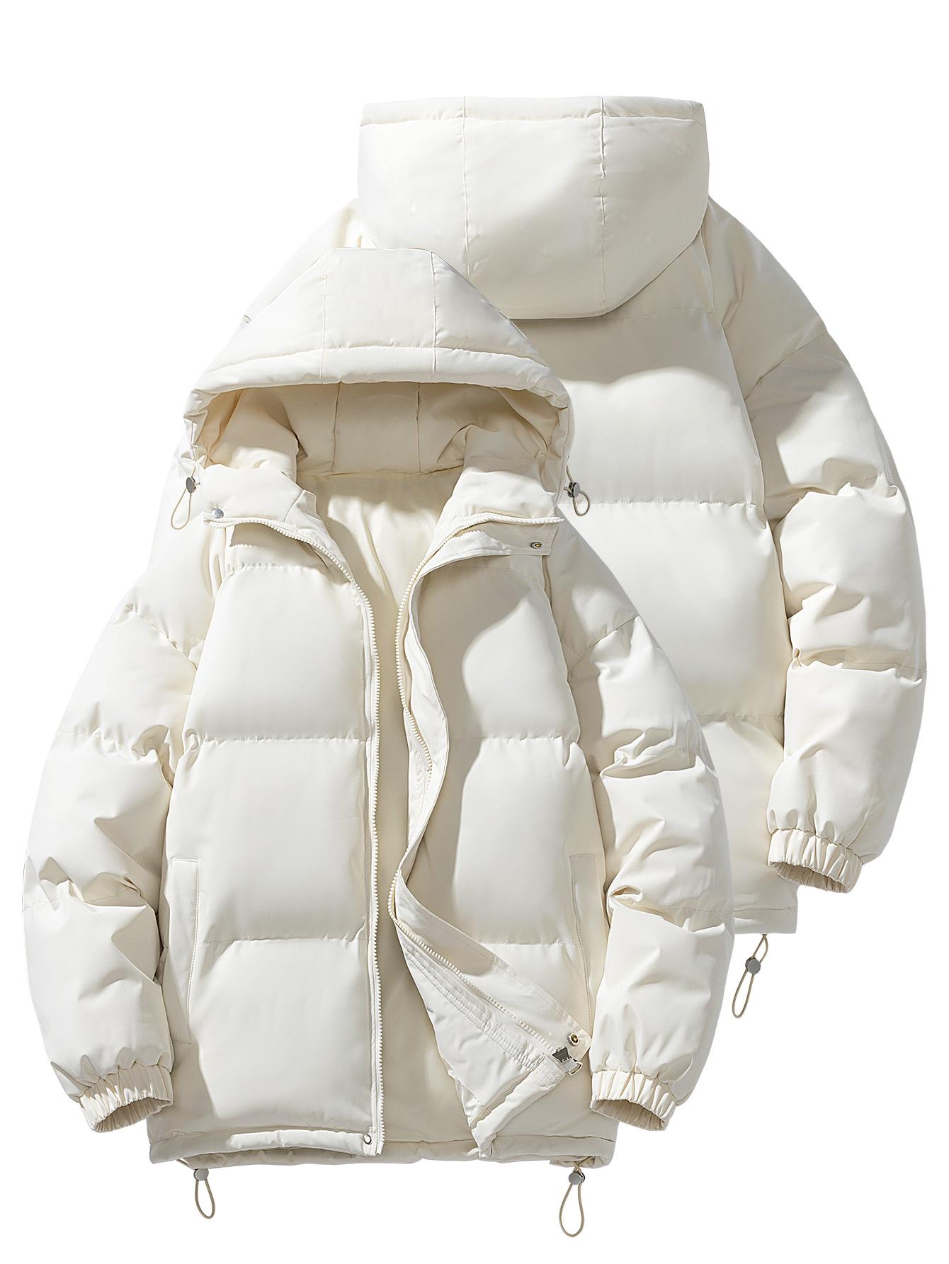 CCCMAI Men's winter warm cotton jacket Thick Winter Jacket, Autumn/Winter Outerwear,  Black Casual Outdoor Jacket, Suitable for Work, Travel, and Daily Use