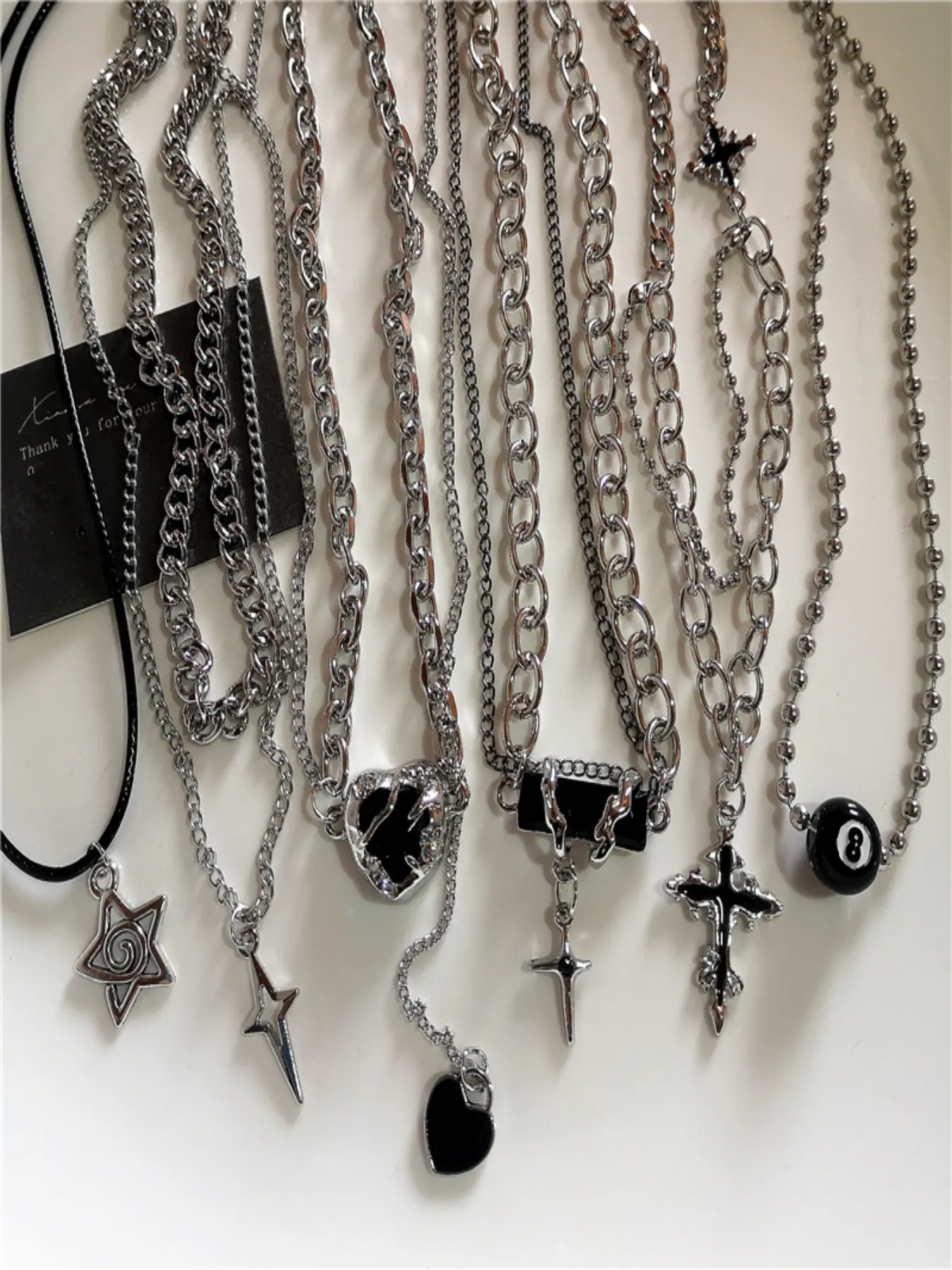 6-Piece Gothic Punk Cross Pendant Necklace Set, Unisex Fashion Jewelry, Perfect Gift for Friends, Party Accessories