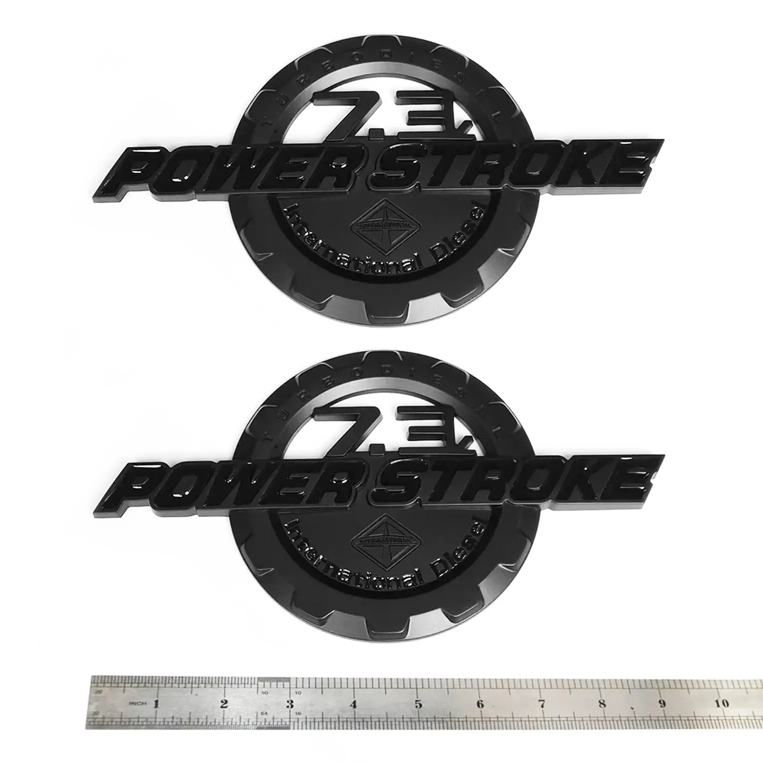 Raised 3D Weatherproof Emblem Badge Set - Peel-and-Stick Factory Look Replace Badges, Car Exterior Sticker Decal Compatible with 1999-2003 F250 F350 7.3L Powerstroke International Trucks & Autos, Automotive Vehicle Accessory