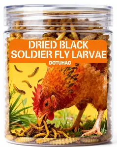 Dried Black Soldier Fly Larvae 2 oz,Chicken Feed, Hamster Food,More Calcium Than Dried Mealworms High-Protein Chickens Treats, Food for Wild Birds, Ducks, Layer Hens(2 oz)