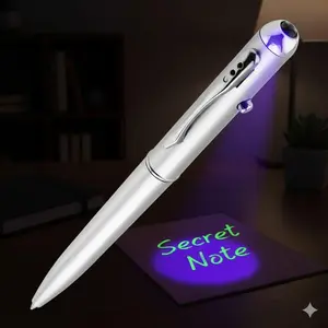 Invisible Ink Pen Set with UV Light, Dual Mode Secret Writing Tools for Kids, Spy Detective Games, Encrypted Notebook, Anti-Leakage Security Pen, Smooth Writing Pens, Children's Secret Message Toy, Perfect Gift for Students.
