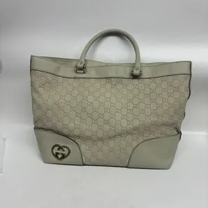 Pre-owned Calfskin Tote Bags Gucci Tote Bag Beige