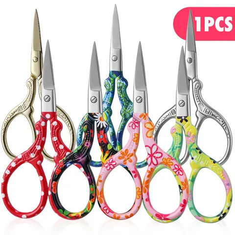 Embroidery Scissors, Craft Cutting Tool, 1-Count Stainless Steel Stork Scissors for Sewing, Crafts, Home Office and Cutting Supplies, Paper Cutter and Classroom Stationery Gift for Girls and Adults