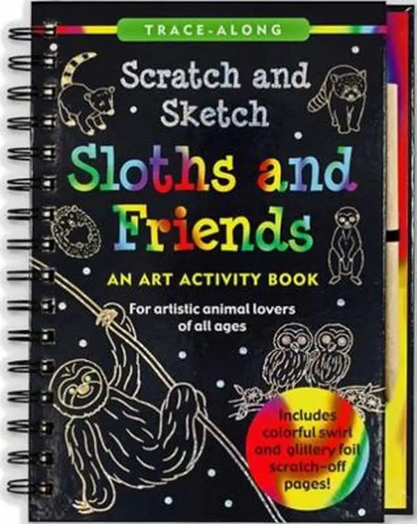 Used Scratch & Sketch Sloths & Friends Soft Cover Book by Peter Pauper Press, Art Sketchbooks, Art Activity, Scratch-Off Pages, English, Literature Category