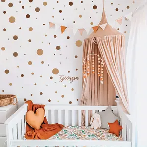 Boho Colorful Polka Dot Wall Stickers, PVC Self-Adhesive Glitter Decor, Polka Dot Shape, Bedroom Decoration, Easy to Apply