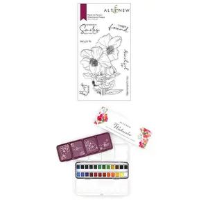 Paint-A-Flower: Himalayan Poppy & Artists' Watercolor 24 Pan Set Bundle