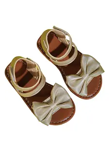 Bow Sandals, 3D Decorative Velcro Straps, Soft Non-Slip Sole, Summer Kindergarten Outing, Vacation, Party Princess Shoes