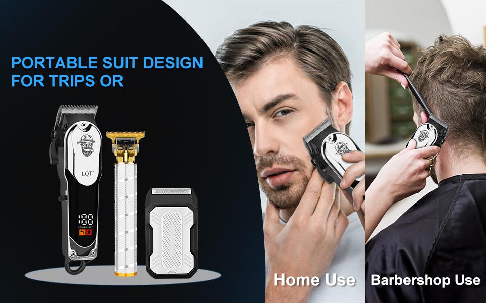 LQT All-In-One Men's Hair Cutting Kit, Cordless Rechargeable Hair Clipper & Detail Trimmer with LCD Screen, Complete Home Barber Set with Full Accessories, Save Money on Barbers for DIY Haircuts, Beard Care & Travel