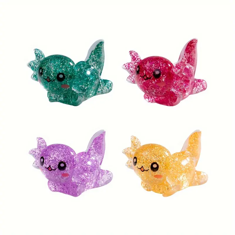 12pcs Sparkling Resin Axolotl Toys - Colorful Glittery Figurines for Party Favors, Birthday Gifts & DIY Decor | Cute Animal Ornaments Counting Home Classroom