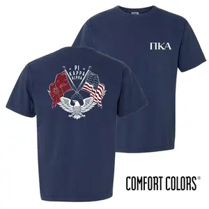 Pi Kappa Alpha Shirt, Vintage Eagle Crossed Flags Graphic Tee, Unisex Fit for Fraternity Brothers, Perfect Gift for PKA Members and Patriotic Fans