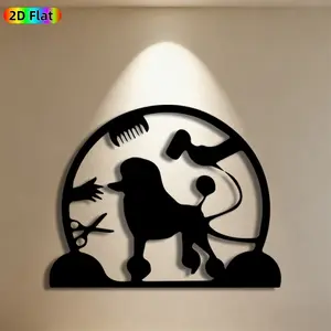 1pc Poodle Grooming Metal Wall Art,Poodle Grooming Statue Mural, Ideal Gift for New Year, Easter, Pet Lover Enthusiasts, Weather-Resistant Metal Wall Decor Wall Sculptures, Perfect for Home Wall & Garden Fence, Dog Decor Enthusiasts